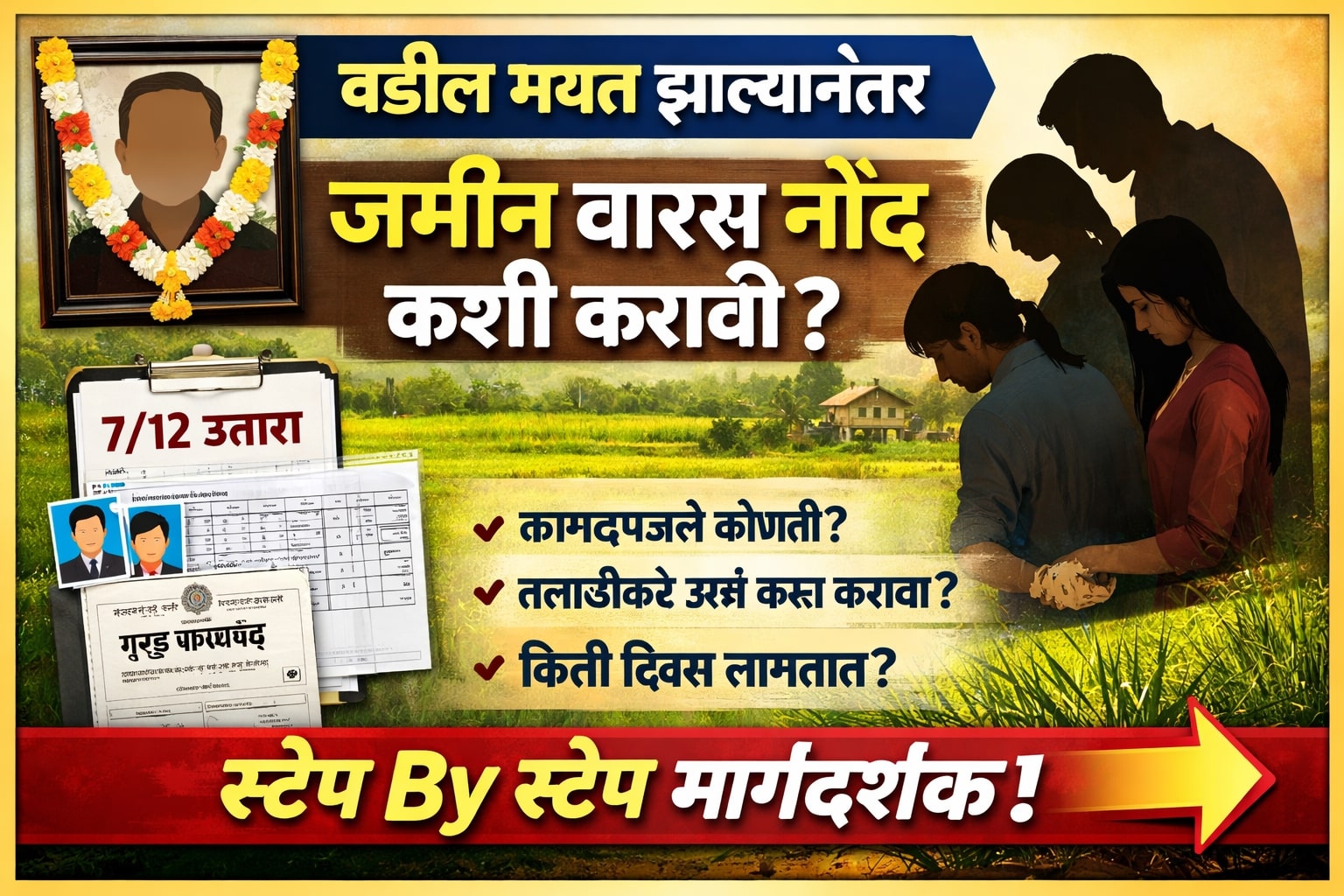 वारस नोंद करण्यासाठी लागणारी कागदपत्रे